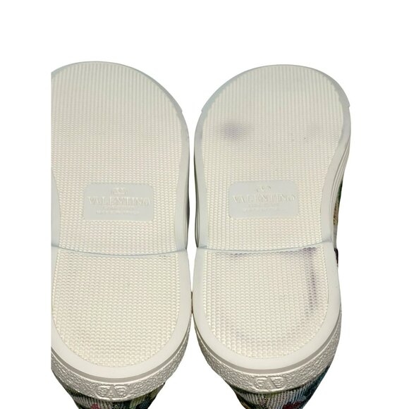 Valentino $820 Floral Tapestry Bay by Bay Lace-Up Sneakers NEW Sz 38 US 8 - Picture 7 of 10